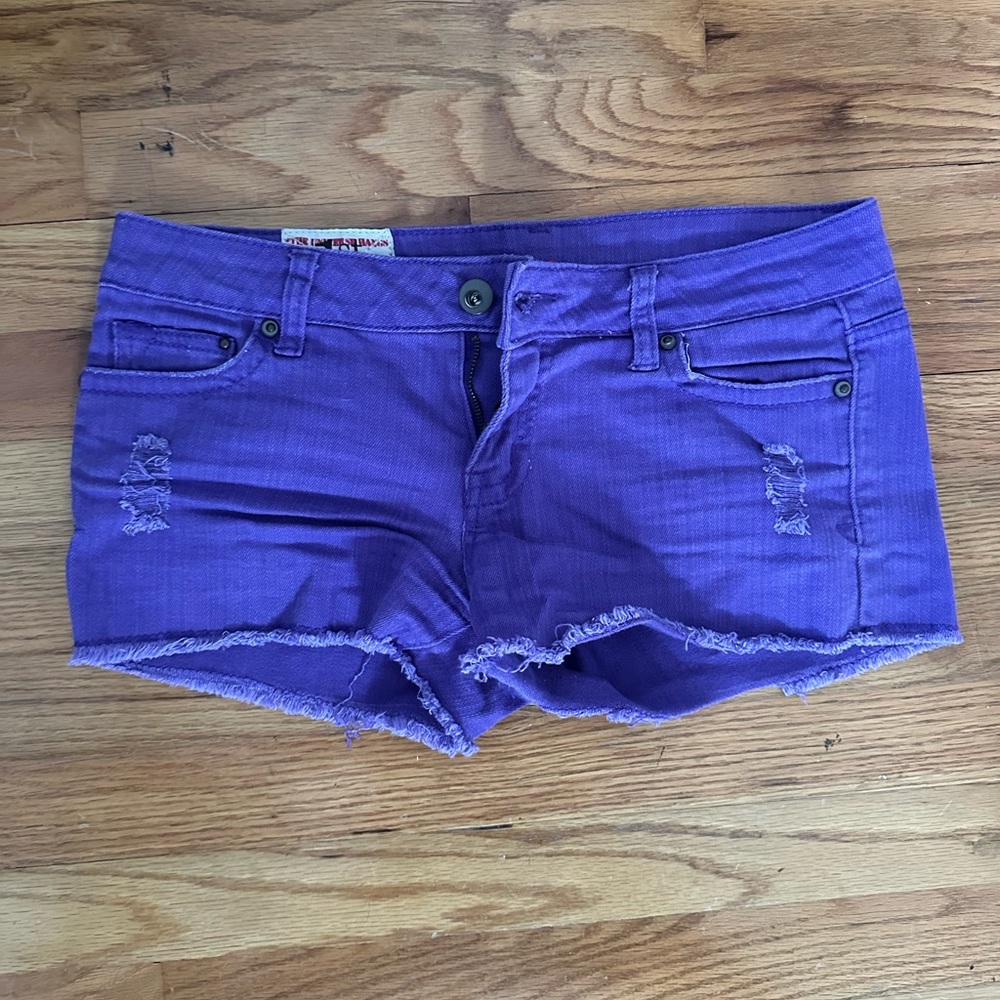 Women’s 1st Kiss Purple Denim Shorts